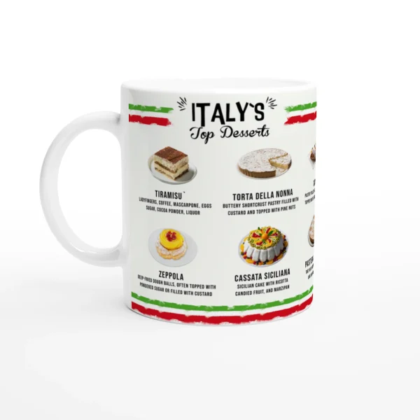 Italy's Top Desserts - White 11oz Ceramic Mug