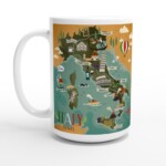 Italy Travels Map - White 15oz Ceramic Mug