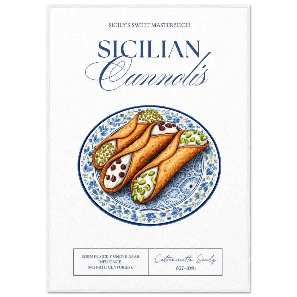 Sicilian Cannoli Premium Semi-Glossy Paper Wooden Framed Poster