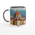 Florence Cityscape - White 11oz Ceramic Mug with Color Inside