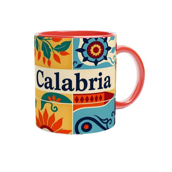 Calabrian Style Tiles Design Mug - 11oz Ceramic - Perfect Gift for Coffee Lovers
