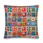Florentine Charm: Premium Pillow Featuring Artistic Tile Design – Ideal for Cozy Interiors
