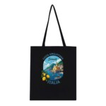 Amalfi Coast Classic Tote Bag, Black Tote Bag, Reusable Shopping Bag, Everyday Tote, Travel Tote, Gift for Her