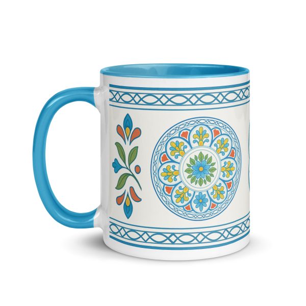 Italian Ceramic Style Mug – Mediterranean Floral Tile Pattern Coffee Cup – Sicilian Inspired Kitchen Gift
