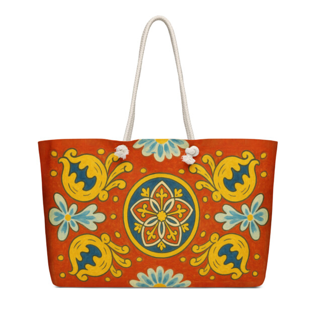 Italian Renaissance Weekender Bag, Artist Inspired Style, Oversized Travel Tote, Weekender Bag, Carryall Tote Bag