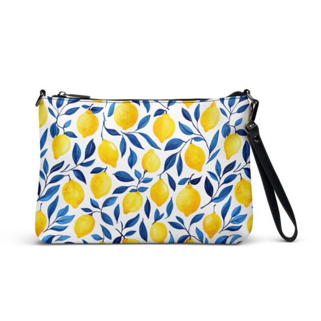 Amalfi Lemons Crossbody Bag – Italian Citrus Print Purse with Strap, Positano La Dolce Vita Travel Shoulder Handbag