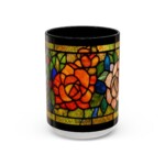 Murano Style Stained Glass Floral Mug - Garden & Coffee and Tea Lovers Gift, Cozy Home Accessories