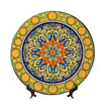 Decorative Plate MainMediterranean Mandala Ceramic Plate – Italian Majolica Art Home Decor