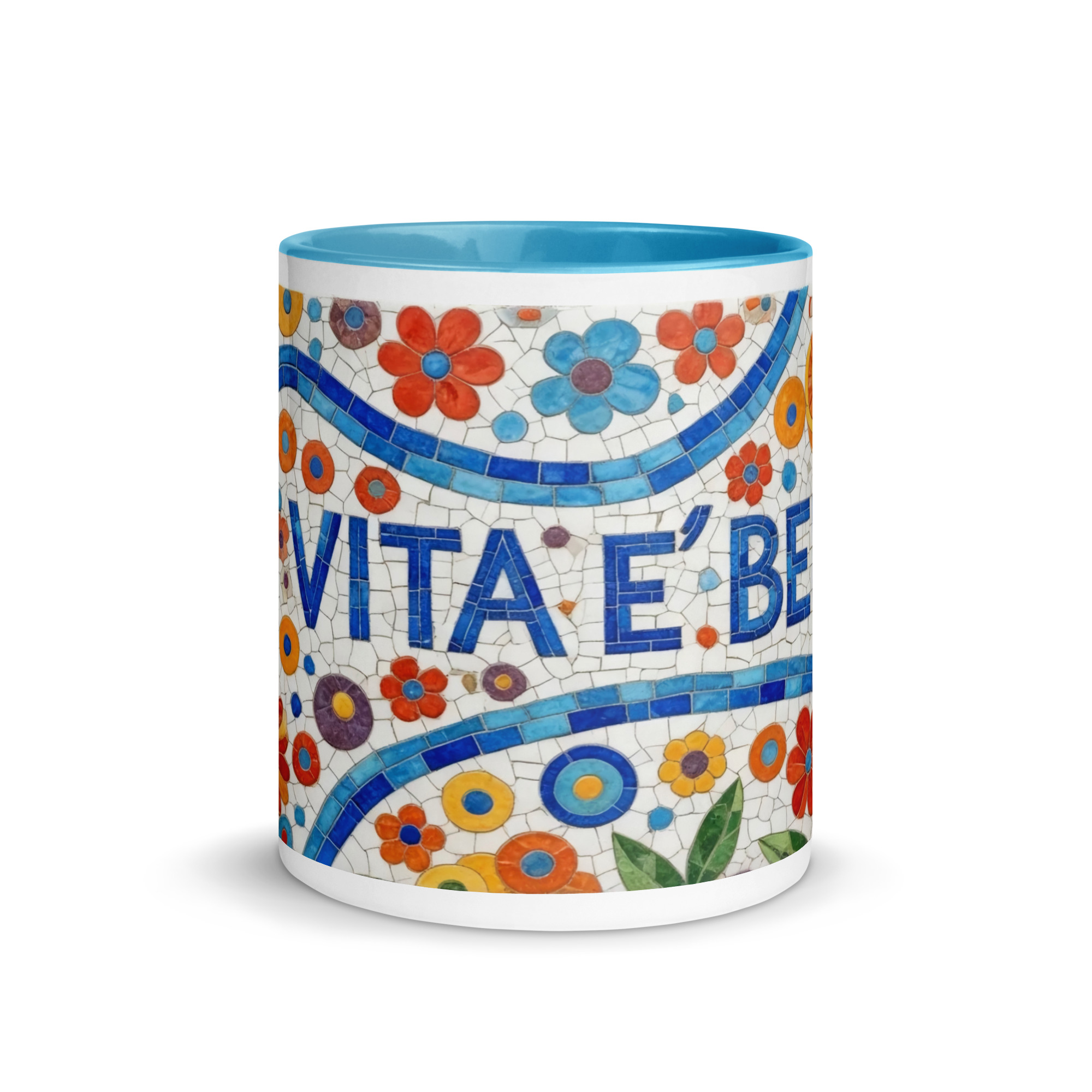 La Vita e Bella Mosaic 11oz Mug with Color Inside – Italian Art Coffee Cup – Vibrant Style Ceramic Gift - Image 12
