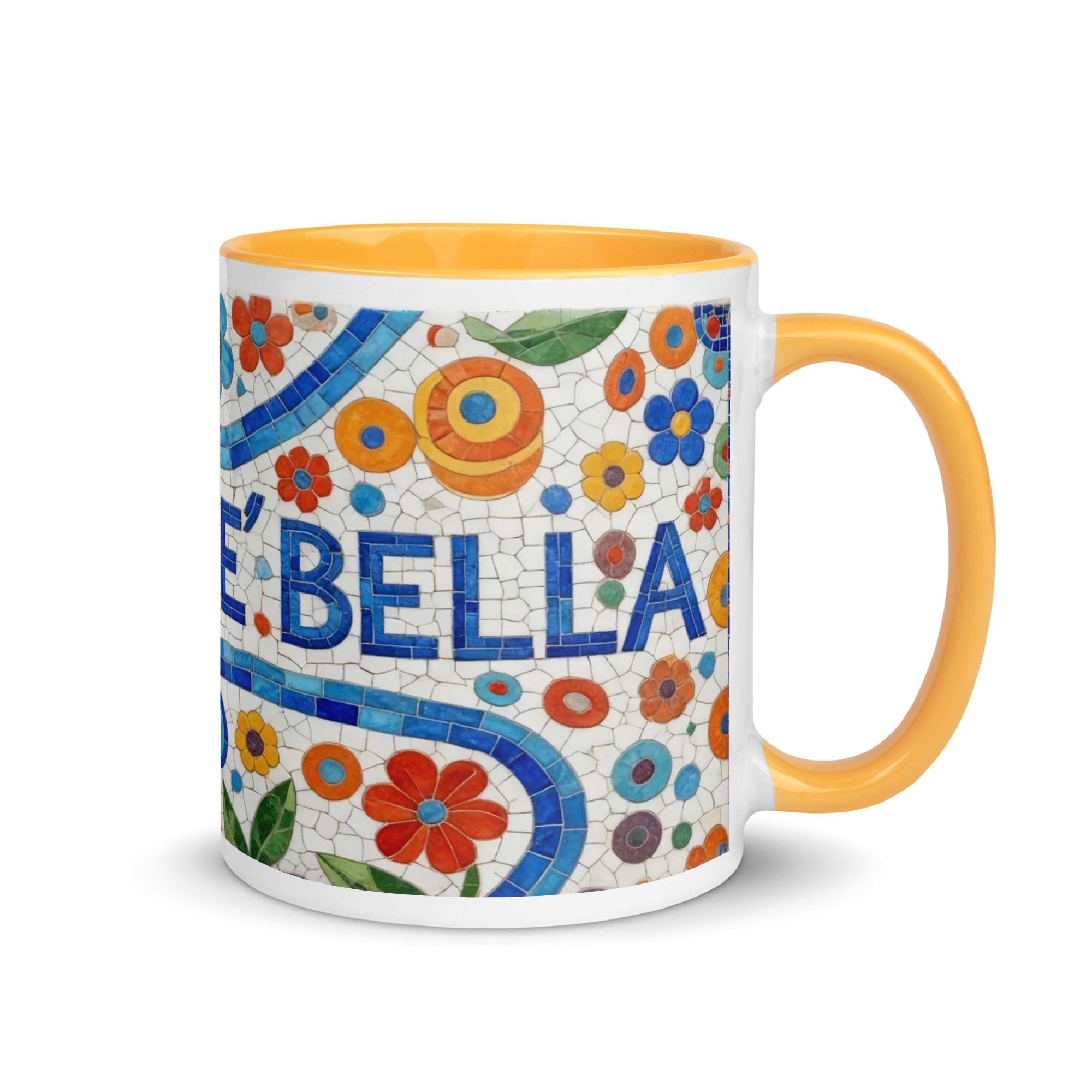 La Vita e Bella Mosaic 11oz Mug with Color Inside – Italian Art Coffee Cup – Vibrant Style Ceramic Gift - Image 16