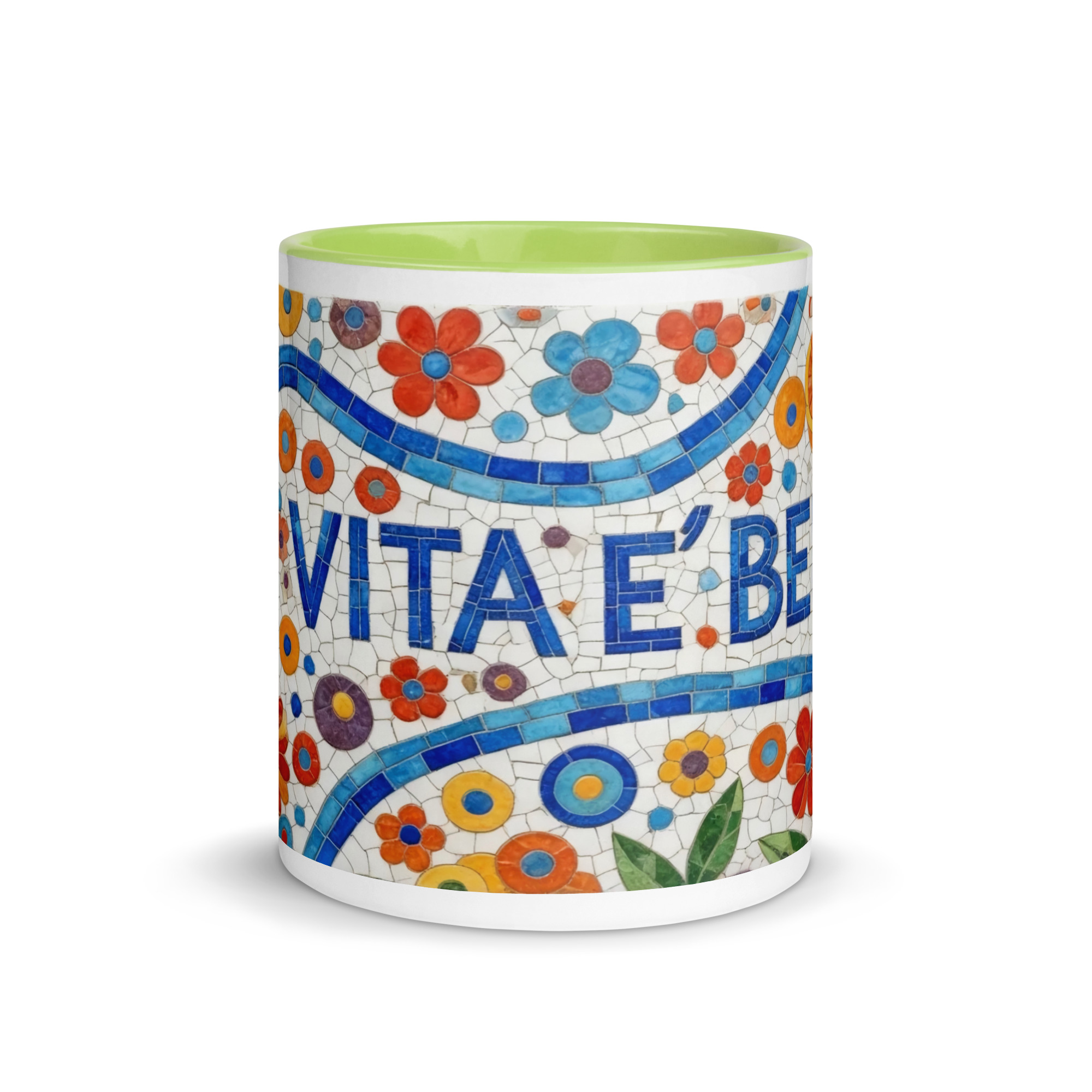 La Vita e Bella Mosaic 11oz Mug with Color Inside – Italian Art Coffee Cup – Vibrant Style Ceramic Gift - Image 20