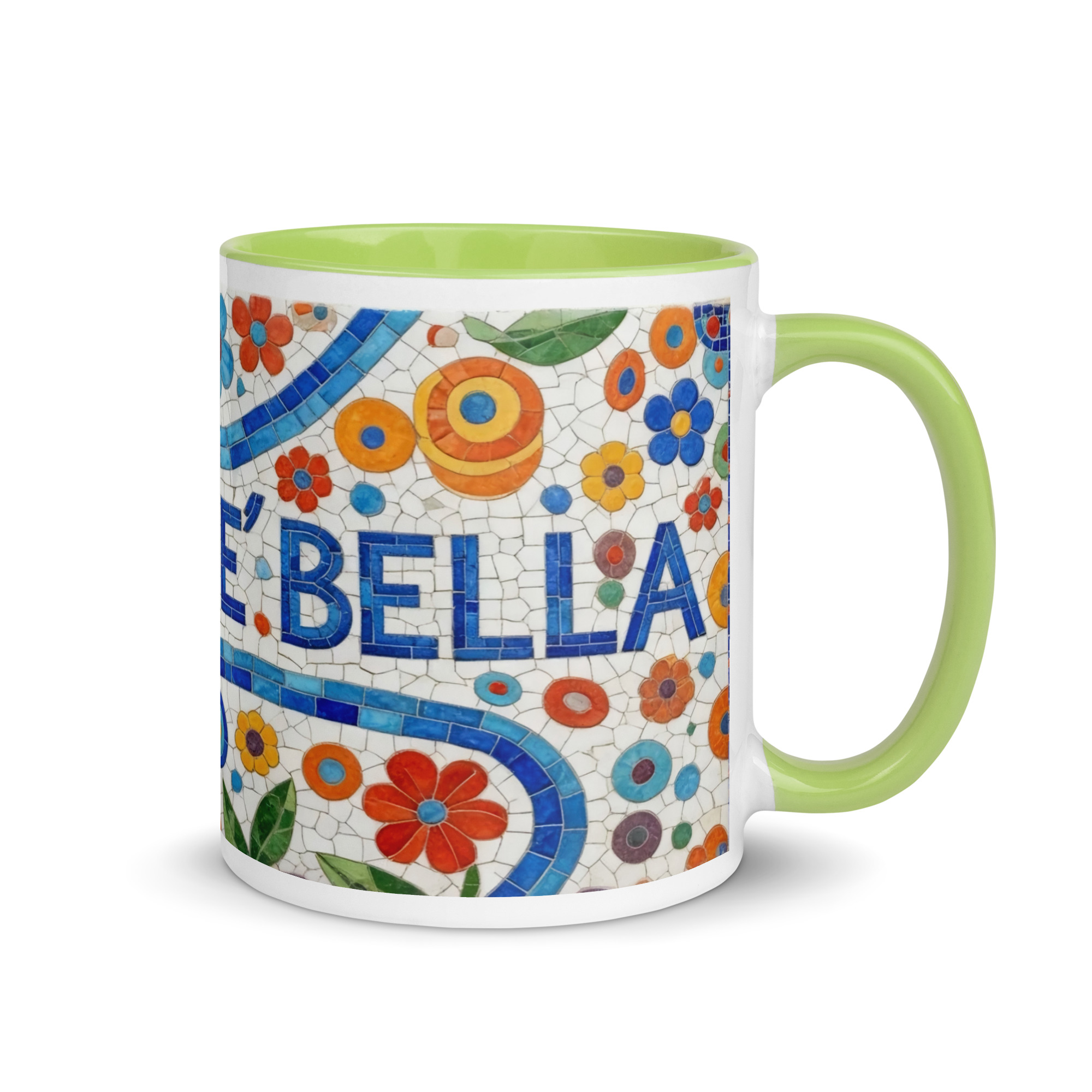 La Vita e Bella Mosaic 11oz Mug with Color Inside – Italian Art Coffee Cup – Vibrant Style Ceramic Gift - Image 19
