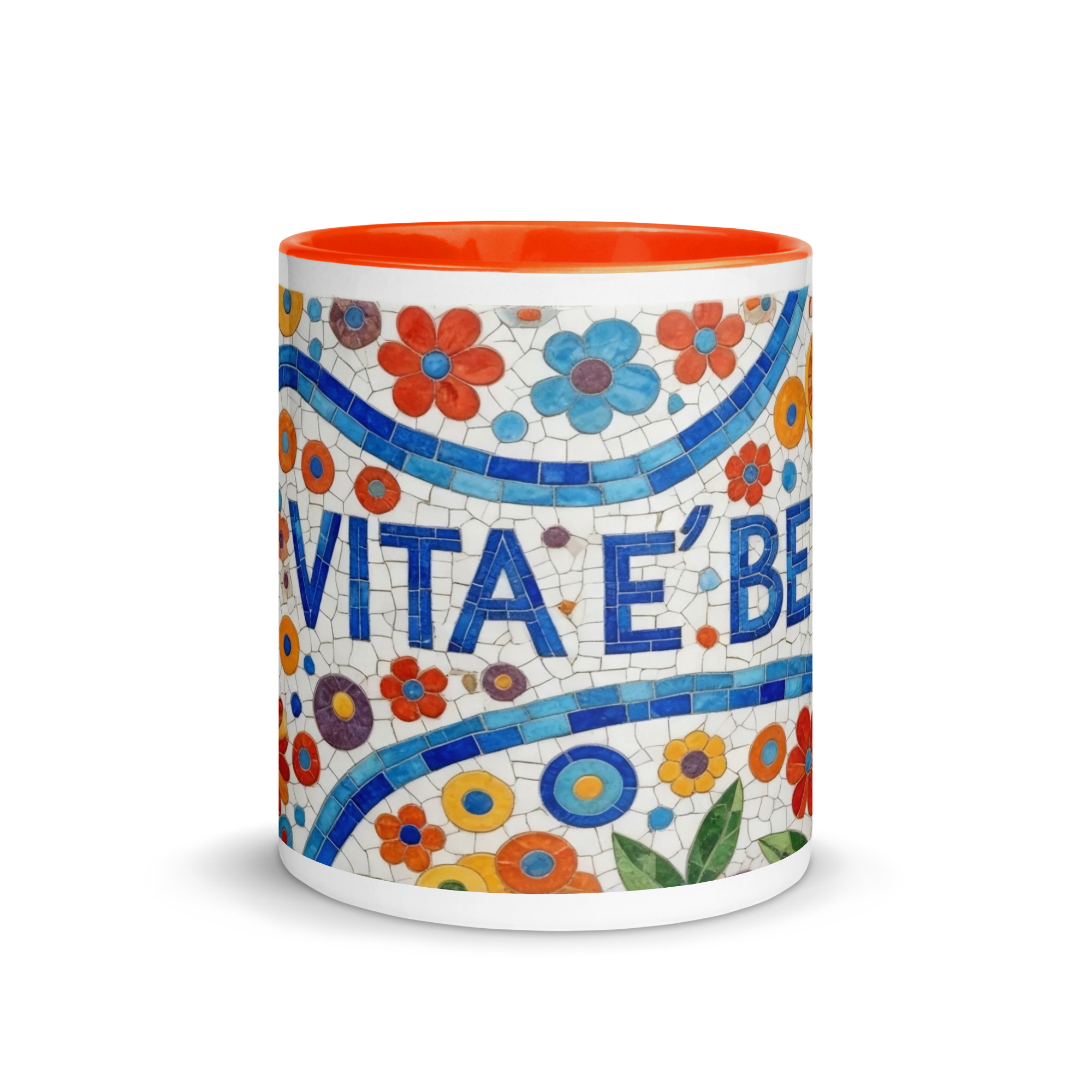 La Vita e Bella Mosaic 11oz Mug with Color Inside – Italian Art Coffee Cup – Vibrant Style Ceramic Gift - Image 9