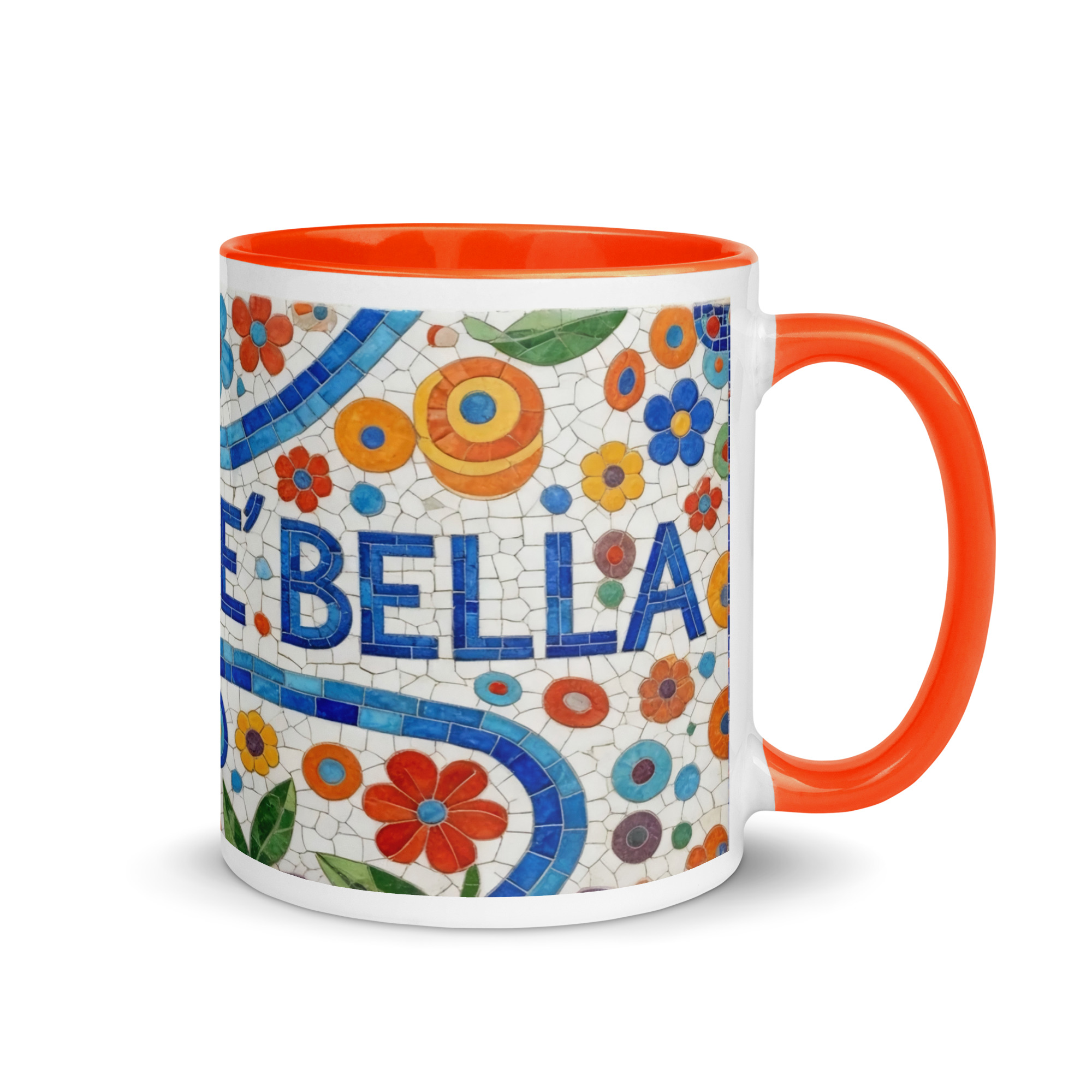 La Vita e Bella Mosaic 11oz Mug with Color Inside – Italian Art Coffee Cup – Vibrant Style Ceramic Gift - Image 8