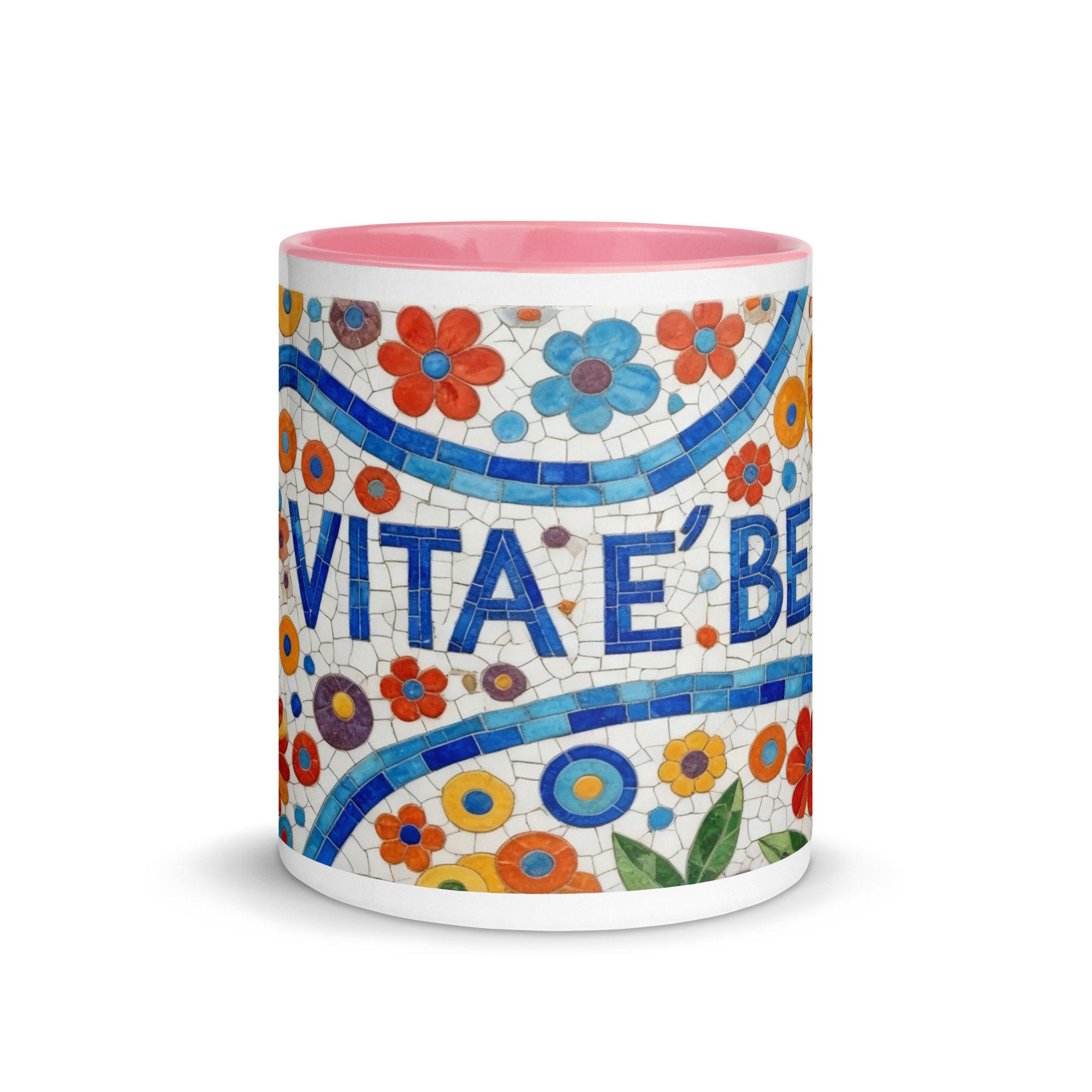 La Vita e Bella Mosaic 11oz Mug with Color Inside – Italian Art Coffee Cup – Vibrant Style Ceramic Gift - Image 14