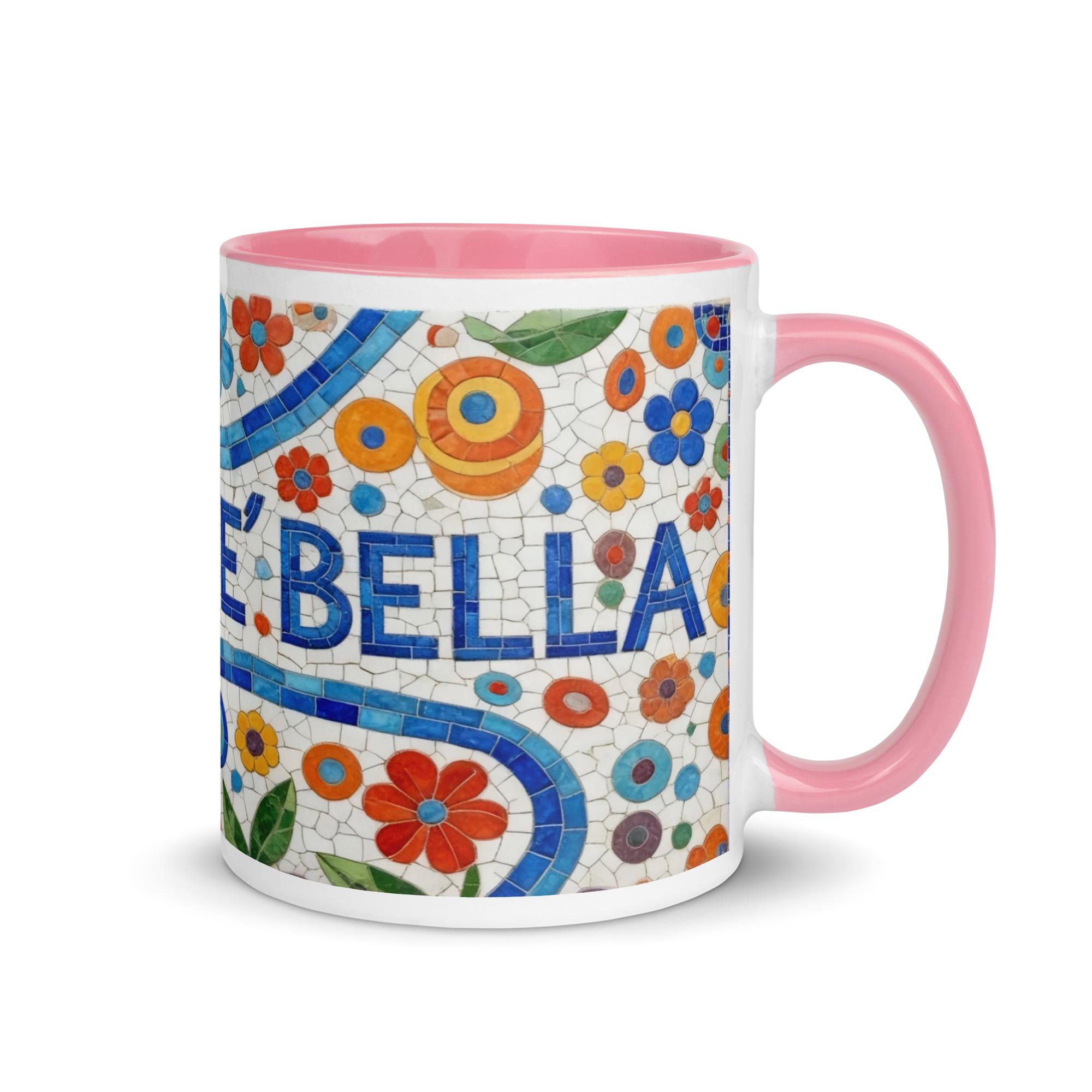 La Vita e Bella Mosaic 11oz Mug with Color Inside – Italian Art Coffee Cup – Vibrant Style Ceramic Gift - Image 13