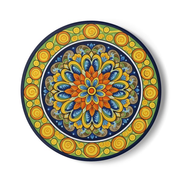 Amalfi Lemons Hand Painted Effect Italian Ceramic Coaster – Mediterranean Majolica Art Decor