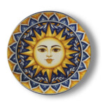 Italian Majolica Sun Plate - Bone China Sicilian Style Wall Art & Dinnerware