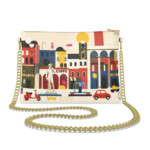 Hand Made Leather Crossbody | Modern Purse with Gold Chain | Moda Caffe Art Italia