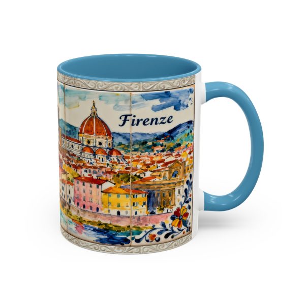 Florence Italy 11oz Coffee Mug, Hand Painted Ceramic Cup with Duomo Design, Italian Art Souvenir