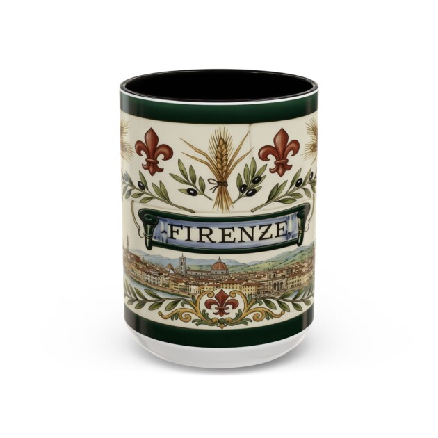 Firenze Italian Ceramic Large Mug (15oz) – Hand Painted Effect Florence Cityscape Cup