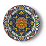 Fiorato Calabrese Style Bone China Plate, Vibrant Mediterranean Floral Decorative Wall Art Dish