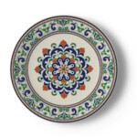 Florence Style Bone China Plate - Blue and Gold Decorative Charger - Elegant Italian Inspired Decor