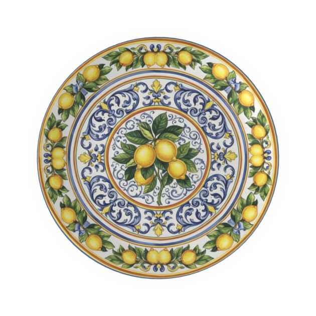 Italian Inspired Lemon Motif - Shatter Resistant Stonemax Resin Bowl