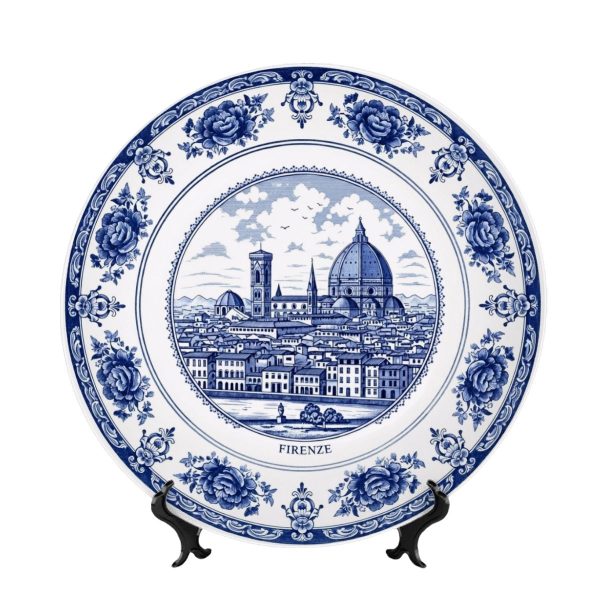 Elegant Florence Floral Border Wall Hanging Abstract Design Decorative Plate