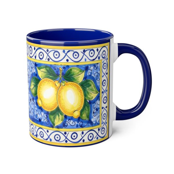 Mediterranean Citrus Accent Mug — Cheerful 11oz Kitchen Decor