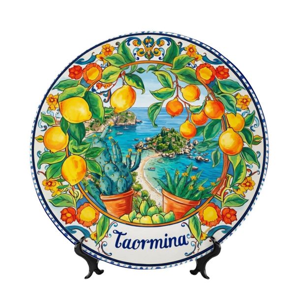 Taormina Seaside Home Accent Inspired by Southern Italy Traditional Folk Art Ceramic Design