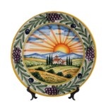 Italian Countryside Inspired by Traditional Agrarian Tile Pattern Decorative Dish