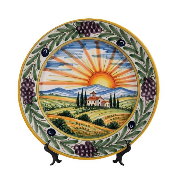 Italian Countryside Inspired by Traditional Agrarian Tile Pattern Decorative Dish