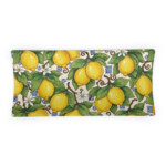 Amalfi Inspired White Clay Tray Mediterranean Lemon Pattern Decorative Serving Platter Kitchen Decor