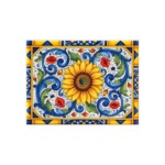 Sunflower Ceramic Photo Tile — 6x8 Mediterranean Majolica Wall Plaque