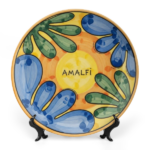 Amalfi Coast Inspired by Matisse Decorative Ceramic Plate with Display Stand