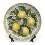 Amalfi Coast inspired by Italy Lemon Decorative Plate Mediterranean Ceramic Art including Stand
