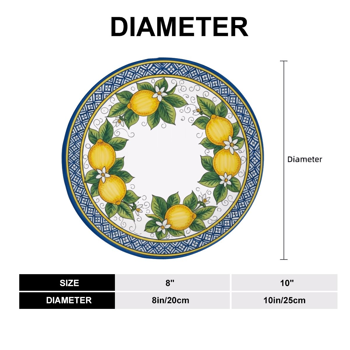 Positano Lemon Inspired Decorative Plate Includes Display Stand - Image 12