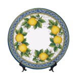 Positano Lemon Inspired Decorative Plate Includes Display Stand