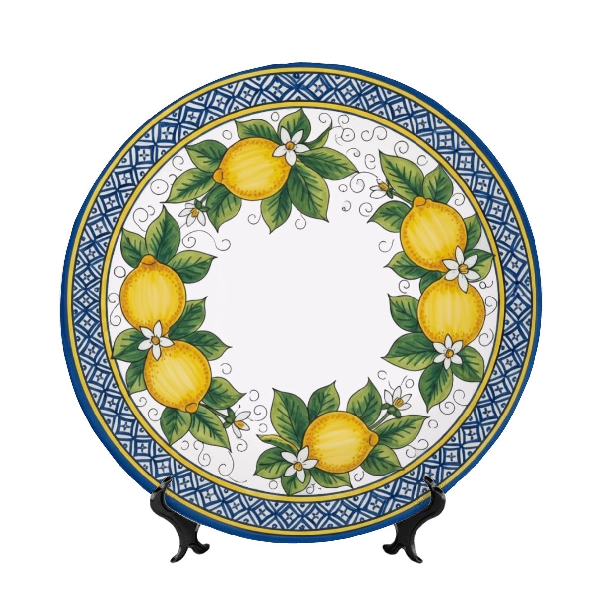 Positano Lemon Inspired Decorative Plate Includes Display Stand