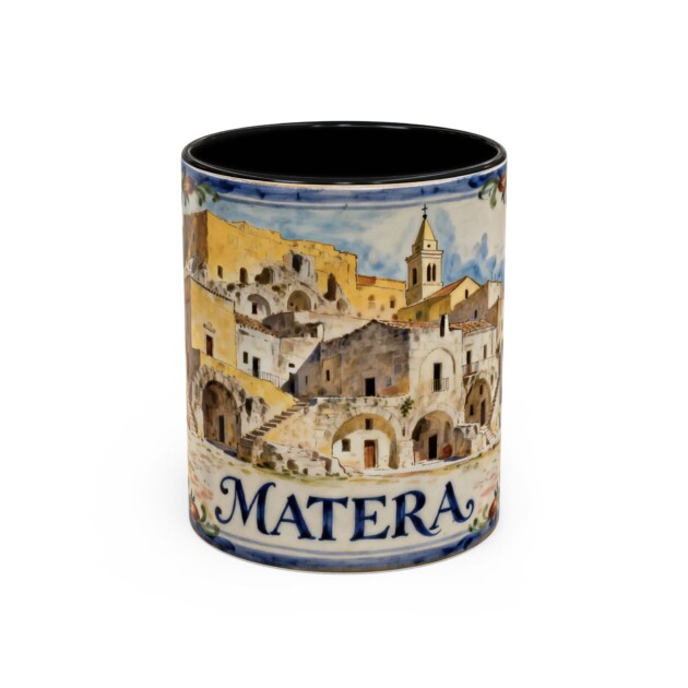 Matera Sassi Cave City Mug, Italy Architecture Coffee Mug