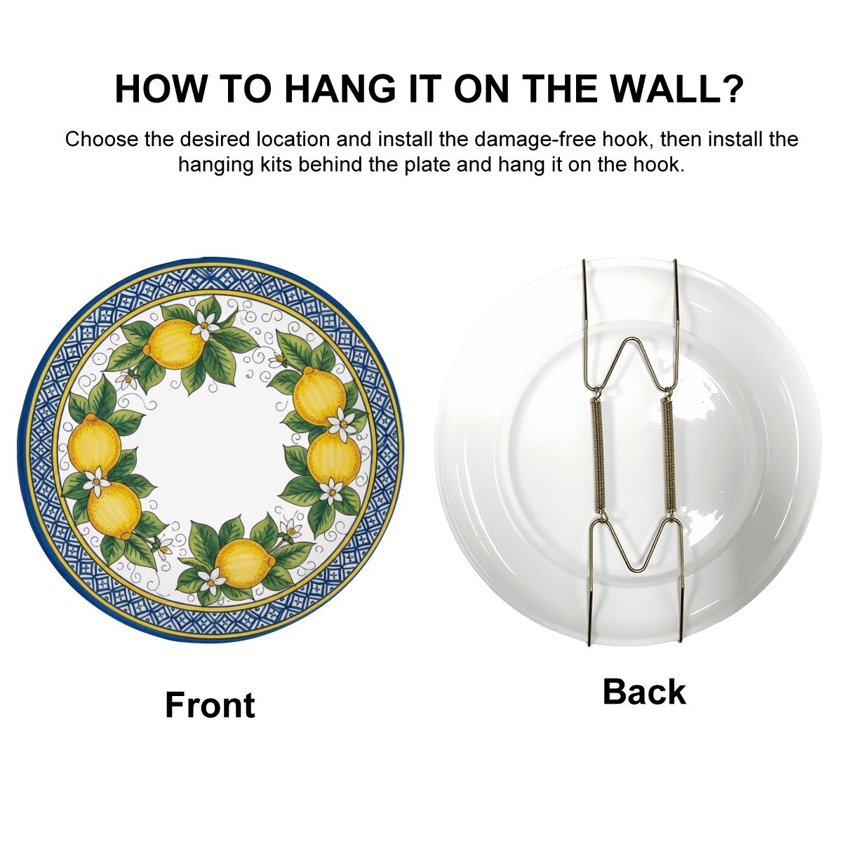 Positano Lemon Inspired Decorative Plate Includes Display Stand - Image 14