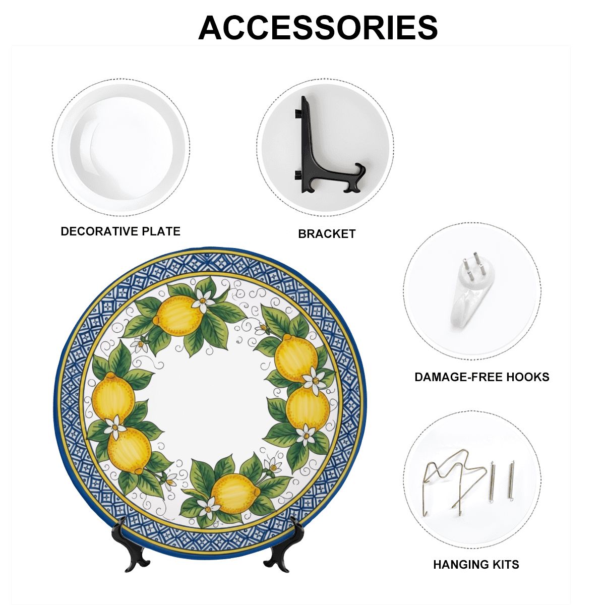 Positano Lemon Inspired Decorative Plate Includes Display Stand - Image 13