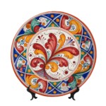 Ornate Floral Motif Plate Inspired by Classic Italian Renaissance Art