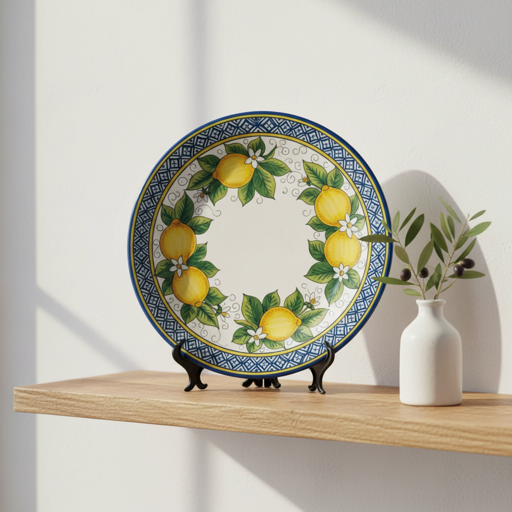 Positano Lemon Inspired Decorative Plate Includes Display Stand - Image 10