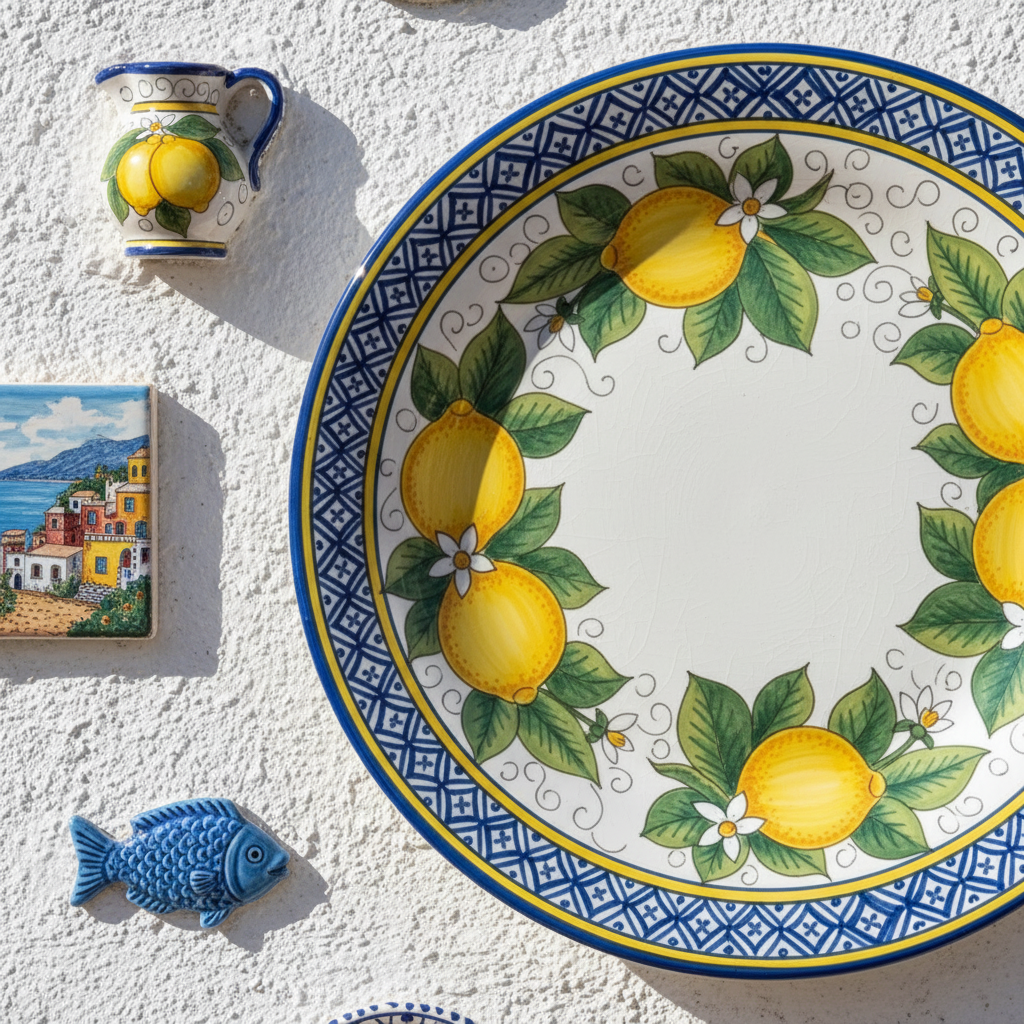 Positano Lemon Inspired Decorative Plate Includes Display Stand - Image 3