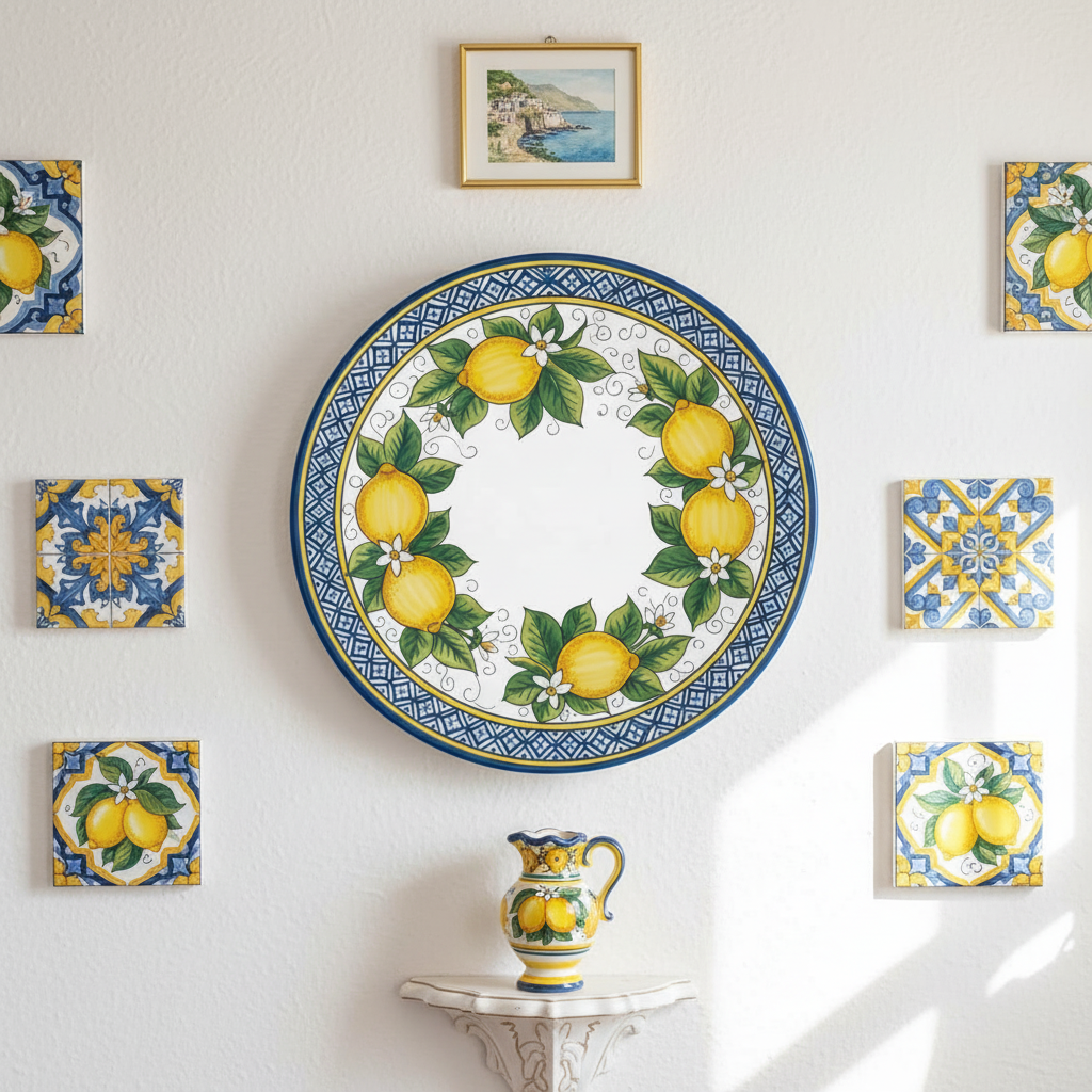 Positano Lemon Inspired Decorative Plate Includes Display Stand - Image 7