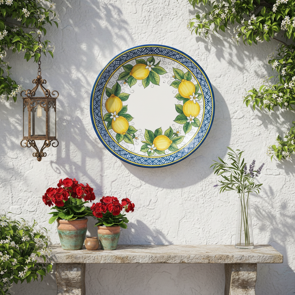 Positano Lemon Inspired Decorative Plate Includes Display Stand - Image 9