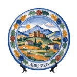 Abruzzo Italian Pottery Display Plate, Decorative Majolica Ceramic Wall Dish