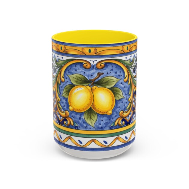 Amalfi Coast Art Ceramic Mug 11oz 15oz, Vibrant Multi-Color Coffee Cup